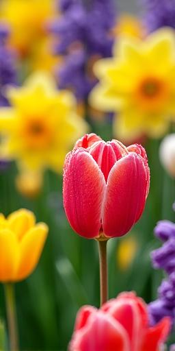 Colorful spring flower arrangement